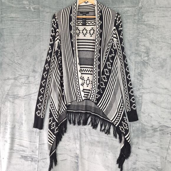 Womens Cardigan One Size Boho Festival Western Aztec Tribal Fringe Waterfall‎ - Picture 1 of 7